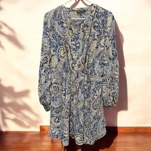 Prettywear pisley Print Dress in Blue XL pit to pit 19in length 20in